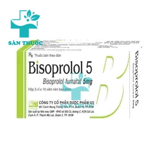 Bisoprolol 5 F.T.Pharma  -  Thuốc điều trị tăng huyết áp hiệu quả