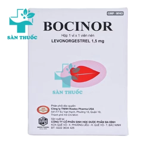 BOCINOR - Thuốc tránh thai khẩn cấp trong 72 giờ