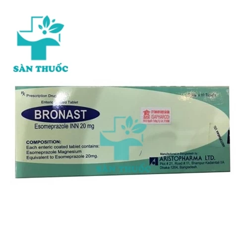 Bronast Tab.20mg - Thuốc điều trị viêm loét dạ dày, tá tràng hiệu quả