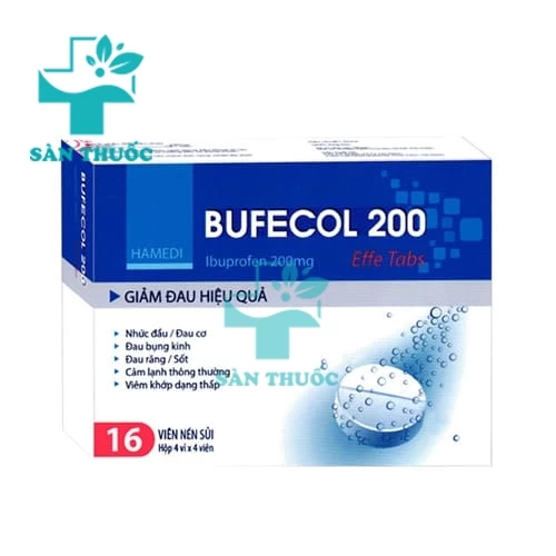 Bufecol 200 Effe Tabs - Thuốc giảm đau, hạ sốt hiệu quả