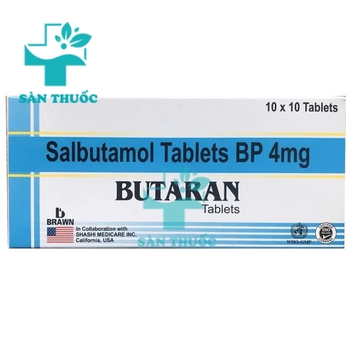 Butaran 4mg Brawn - Thuốc điều trị bệnh hen suyễn của Ấn Độ