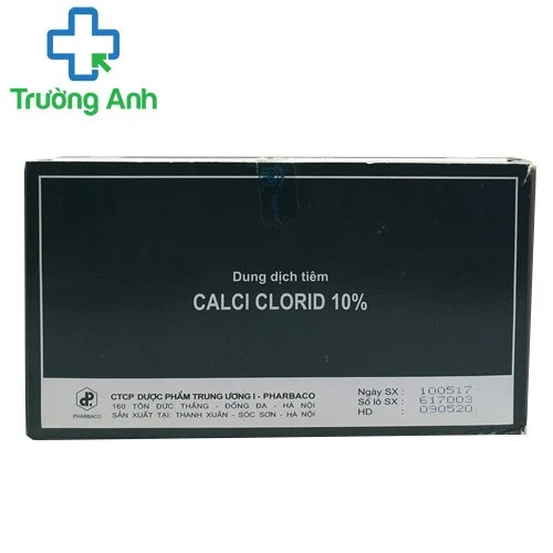 Calci Clorid 10% Pharbaco - Thuốc trị tăng kali huyết hiệu quả
