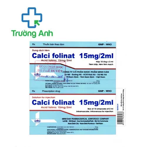 Calci folinat 15mg/2ml MD Pharco - Thuốc điều trị ngộ độc