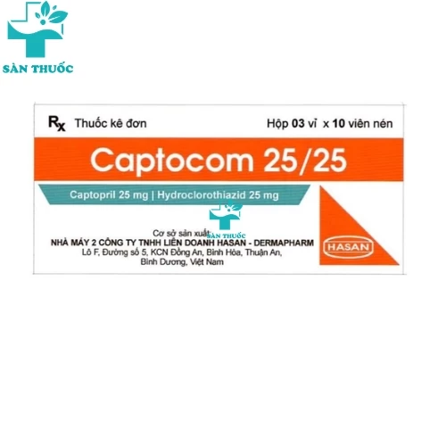 Captocom 25/25 - Captopril 25mg + Hydroclorothiazid 25mg Hasan-Dermapharm