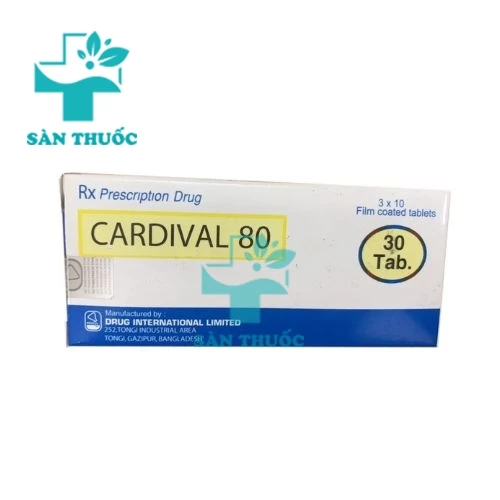 Cardival 80 Drug International - Điều trị tình trạng gia tăng huyết áp