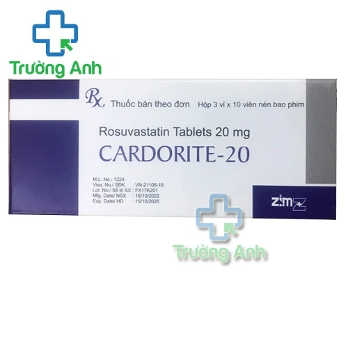 Cardorite-20 -Thuốc điều trị chứng tăng cholesterol máu của Ấn Độ