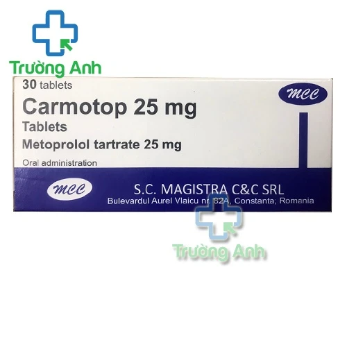 Carmotop 25mg Magistra - Thuốc trị tăng huyết áp và đau thắt ngực