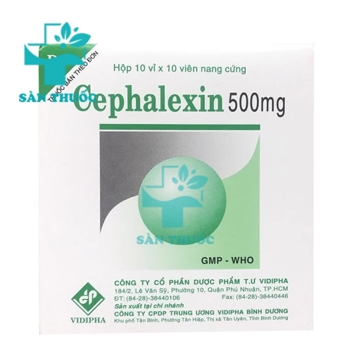 Cephalexin 500mg Vidiphar - Thuốc điều trị nhiễm khuẩn nặng