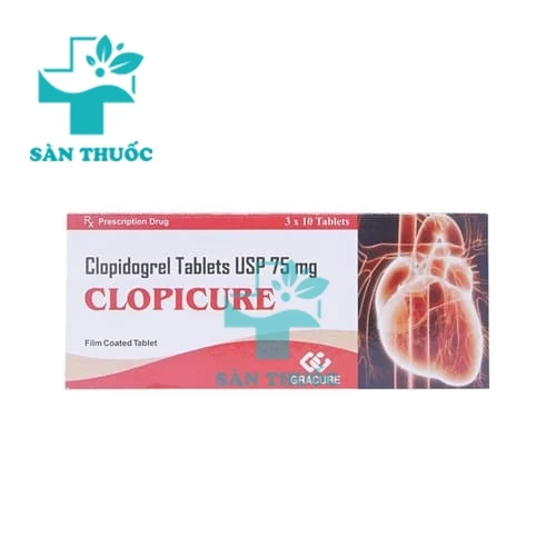 Clopicure 75mg Gracure - Thuốc điều trị xơ vữa động mạch