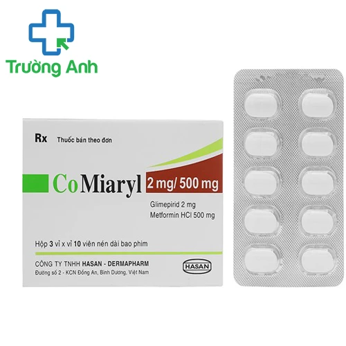 CoMiaryl 2mg/500mg - Thuốc điều trị đái tháo đường typ 2 hiệu quả