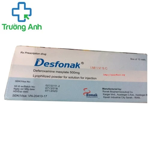 Desfonak 500mg - Thuốc điều trị ngộ độc sắt hiệu quả