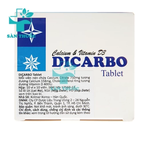 Dicarbo - Thuốc bổ giúp phòng và điều trị loãng xương hiệu quả