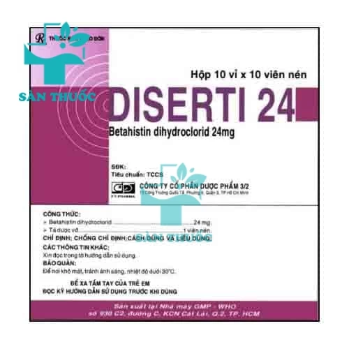 Diserti 24 - Thuốc điều trị chóng mặt, ù tai của F.T.PHARMA