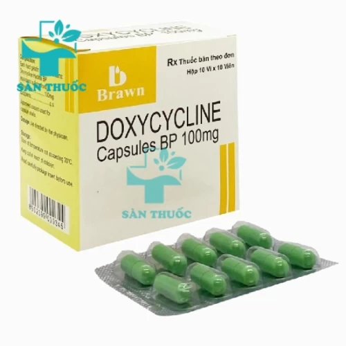 Doxycycline Capsules BP 100mg Brawn - Thuốc điều trị nhiễm khuẩn