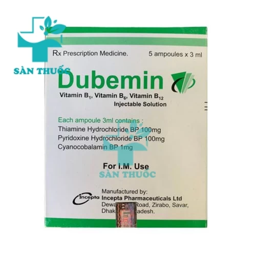 Dubemin injection Incepta Pharma - Điều trị bệnh liên quan đến thiếu vitamin B