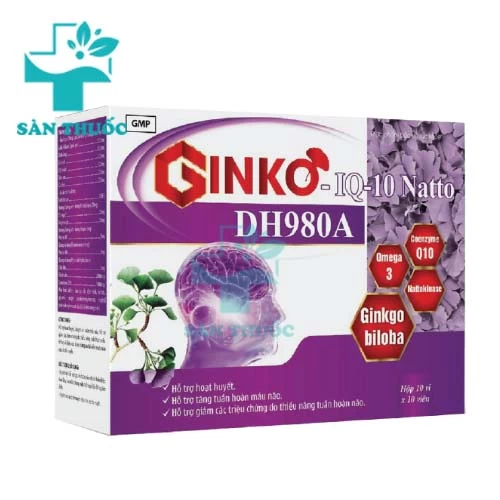 Ginko IQ-10 Natto DH980A Vinaphar - Viên uống giúp tăng cường tuần hoàn máu não