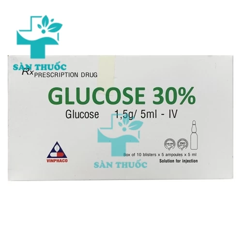 Glucose 30% 1,5g/5ml Vinphaco - Điều trị hạ đường huyết hiệu quả