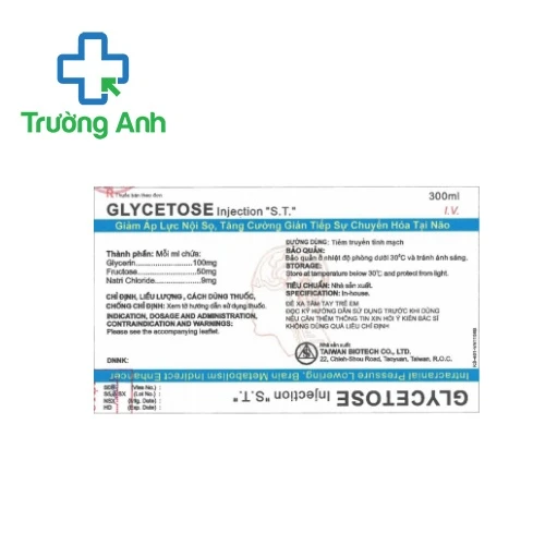 Glycetose - Thuốc điều trị tăng áp lực nội sọ của Taiwan
