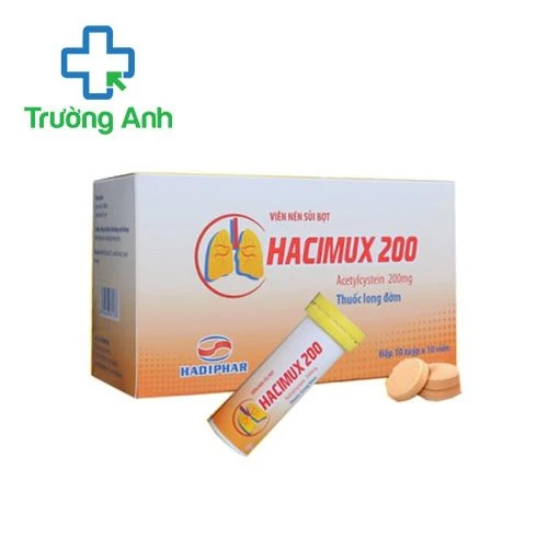 Hacimux 200 (viên sủi) Hadiphar - Tiêu nhày trong các bệnh phế quản-phổi