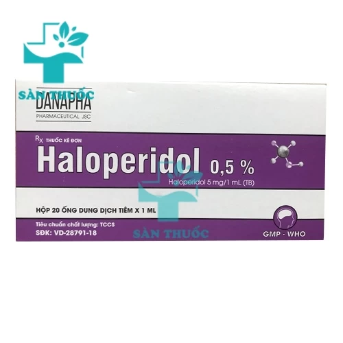 Haloperidol 0,5% Danapha (tiêm) - Thuốc điều trị tâm thần hiệu quả