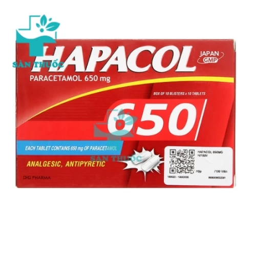 Hapacol 650 DHG - Thuốc giảm đau, hạ sốt nhanh chóng dạng uống