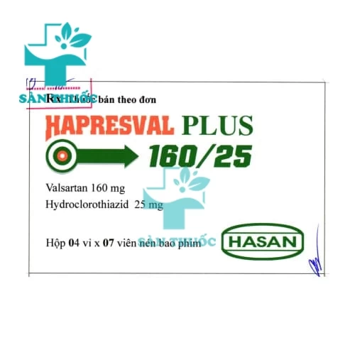 Hapresval plus 160/25 Hasan - Thuốc điều trị tăng huyết áp vô căn ở người lớn