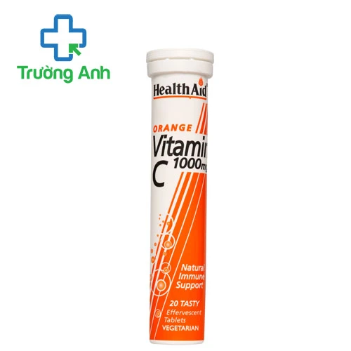 HealthAid Vitamin C 1000mg (hương cam) - Viên uống bổ sung vitamin C