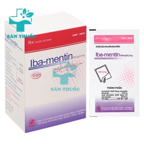 Iba-Mentin 500mg/62,5mg Pharbaco (bột) - Thuốc trị nhiễm khuẩn