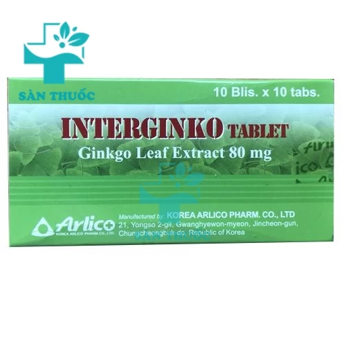 Interginko Tab 80mg Arlico Pharm - Thuốc điều trị rối loạn tuần hoàn ngoại biên