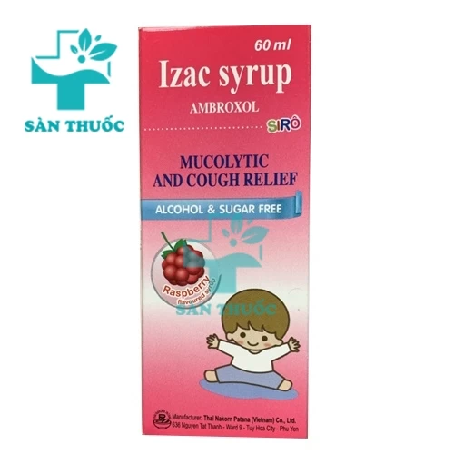 Izac Syrup Chai 60ml - Siro ho hỗ trợ long đờm hiệu quả