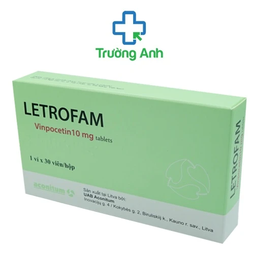 Letrofam 10mg Aconitum - Thuốc điều trị rối loạn tuần hoàn máu não