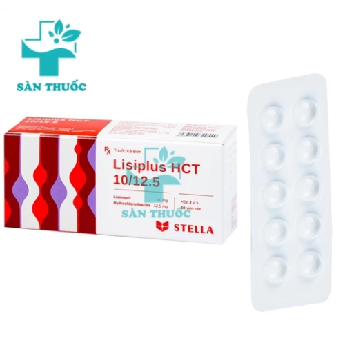 Lisiplus HCT 10/12.5- Thuốc điều trị tăng huyết áp hiệu quả