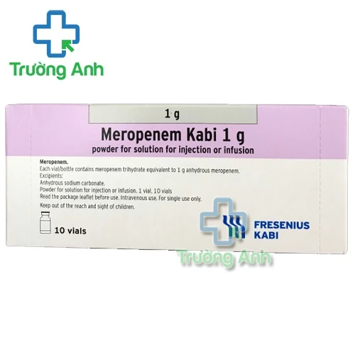 Meropenem Kabi 1g - Thuốc điều trị nhiễm khuẩn nặng của Ý