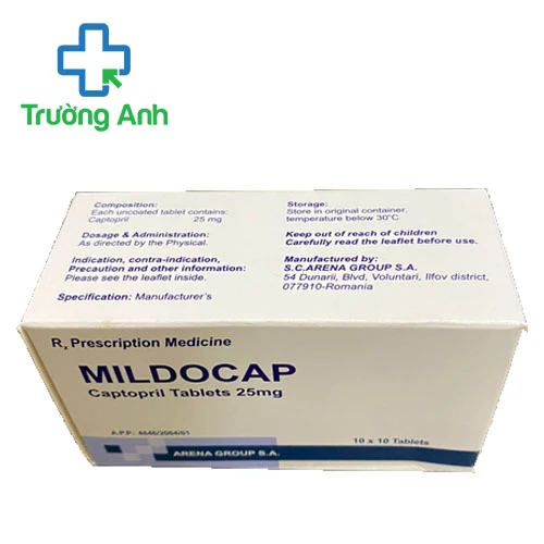 Mildocap 25mg Arena- Thuốc trị tăng huyết áp hiệu quả của Rumania