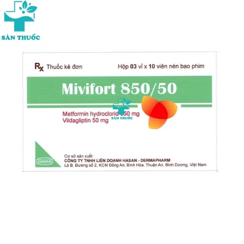 Mivifort 850/50 - Metformin hydroclorid 850mg + Vildagliptin 50mg Hasan-Dermapharm