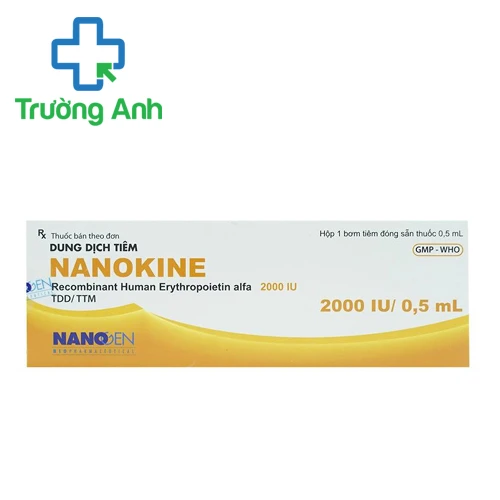 Nanokine 2000IU/0,5ml Nanogen - Thuốc điều trị thiếu máu hiệu quả