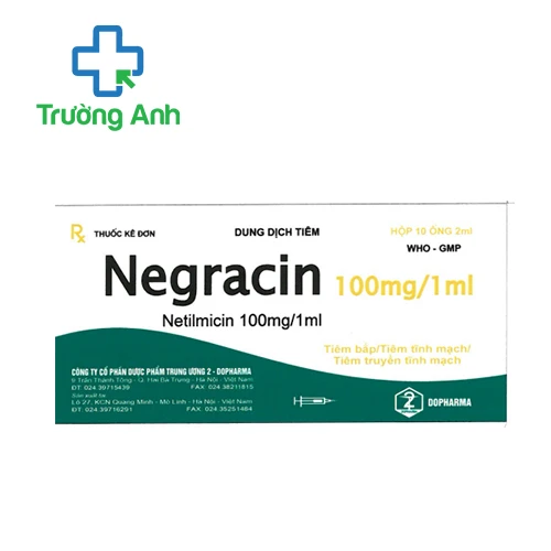 Negracin 100mg/1ml Dopharma - Thuốc điều trị nhiễm khuẩn