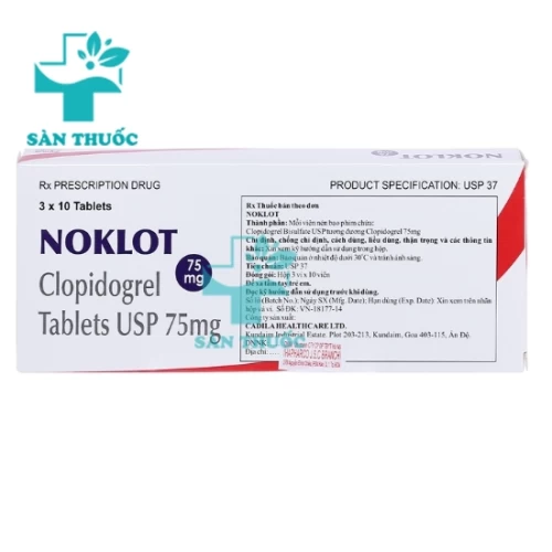 Noklot 75mg - Thuốc điều trị xơ vữa động mạch của Ấn Độ