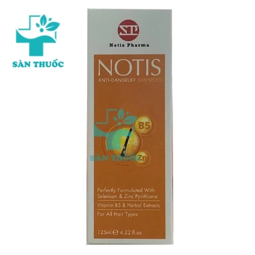 Notis Anti-Dandruff Shampoo 125ml - Loại sạch gàu, nấm, ngăn ngừa gàu