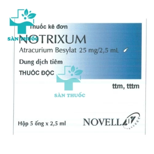Notrixum 25mg/2,5ml Novell - Thuốc gây mê toàn thân hiệu quả