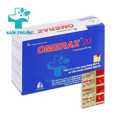 Omeraz 20mg - Thuốc điều trị viêm loét dạ dày, tá tràng hiệu quả