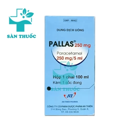 Pallas 250mg/5ml An Thiên Pharma - Điều trị làm giảm các triệu chứng sốt