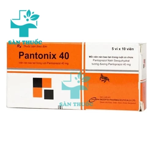 Pantonix 40 mg - Thuốc điều trị viêm loét dạ dày, tá tràng hiệu quả