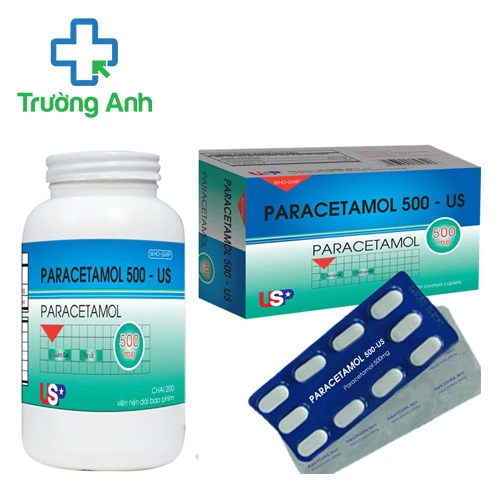 Paracetamol 500 - US (lọ) - Thuốc giảm đau, hạ sốt từ nhẹ đến vừa