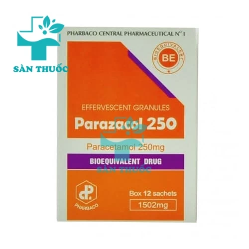 Parazacol 250 Pharbaco - Thuốc giảm đau, hạ sốt cho trẻ em