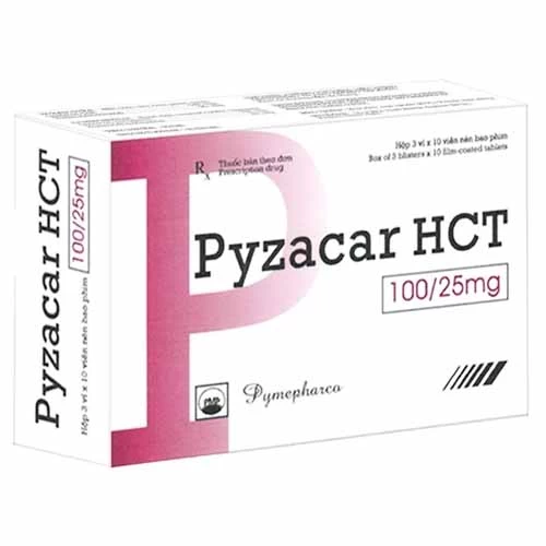 Pyzacar HCT 100/25mg - Điều trị tăng huyết áp của Pymepharco