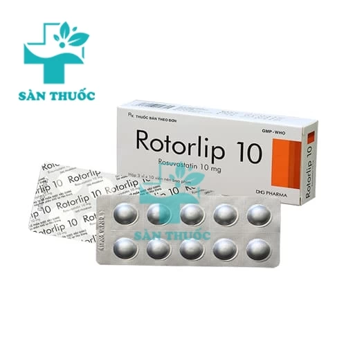 Rotorlip 10 DHG - Thuốc điều trị tăng cholesterol máu