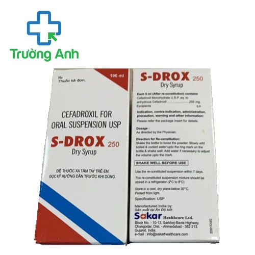 S-Drox 250 Sakar - Thuốc điều trị nhiễm khuẩn hiệu quả