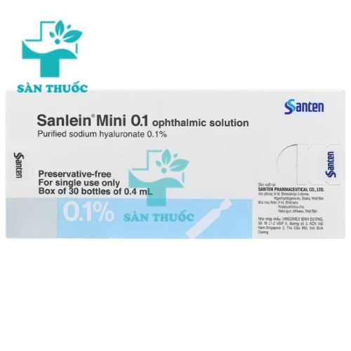 Sanlein Mini 0.1 (0,4ml) - Thuốc trị khô mắt của Nhật Bản