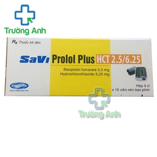 SaviProlol Plus HCT 2.5/6.25 - Thuốc trị tăng huyết áp hiệu quả